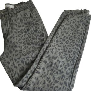 KanCan Leopard Print Jeans With Frayed Hem‎ Sz 3/25